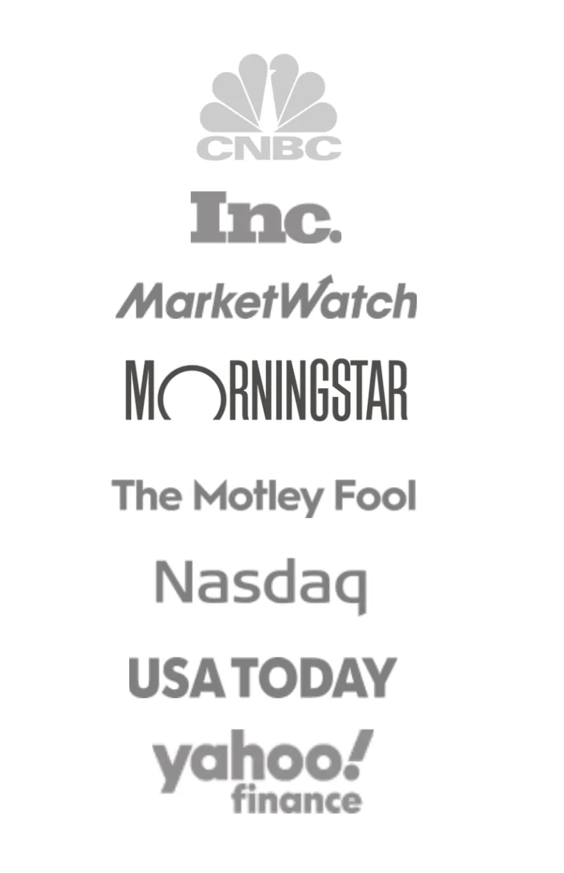 As seen in CNBC, Yahoo Finance, Nasdaq, USA Today, MarketWatch, The Motley Fool, Inc., Morningstar